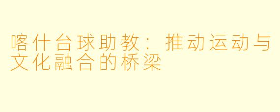 喀什台球助教：推动运动与文化融合的桥梁