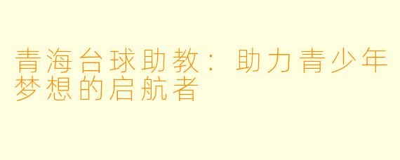 青海台球助教：助力青少年梦想的启航者