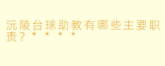 沅陵台球助教有哪些主要职责?****