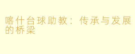 喀什台球助教:传承与发展的桥梁