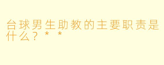 台球男生助教的主要职责是什么？**