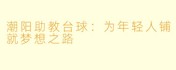 潮阳助教台球：为年轻人铺就梦想之路