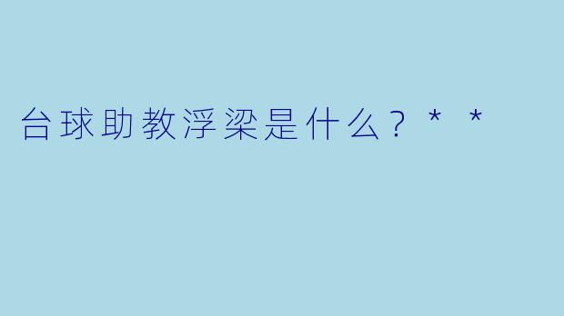 台球助教浮梁是什么？**