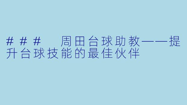 ### 周田台球助教——提升台球技能的最佳伙伴