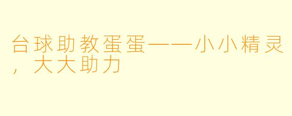台球助教蛋蛋——小小精灵，大大助力