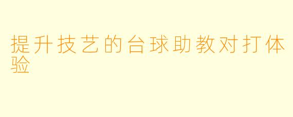 提升技艺的台球助教对打体验