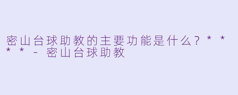 密山台球助教的主要功能是什么？****