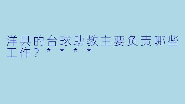 洋县的台球助教主要负责哪些工作？****