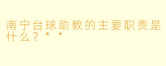 南宁台球助教的主要职责是什么?**