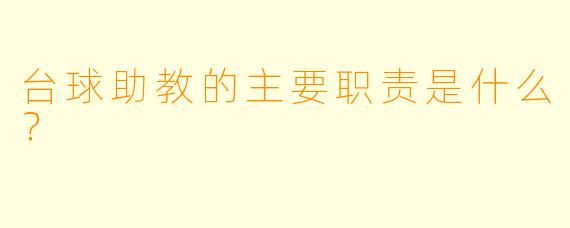 台球助教的主要职责是什么？