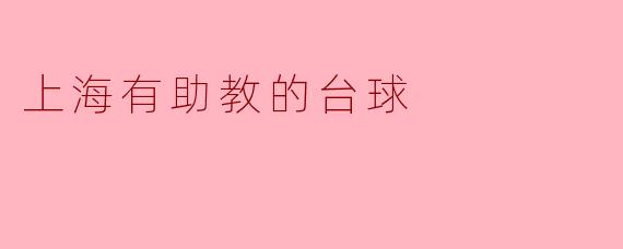 ### 上海的助教台球:一场别开生面的运动体验