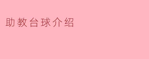 ### 助教台球介绍