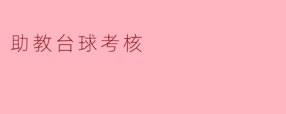 助教台球考核