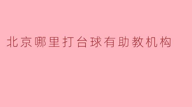 北京有哪些地方可以打台球并且有助教机构的推荐?