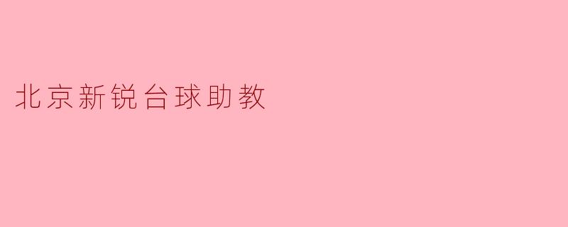 什么是北京新锐台球助教,他们提供哪些服务?****