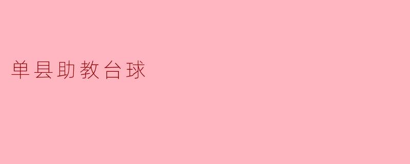 单县助教台球