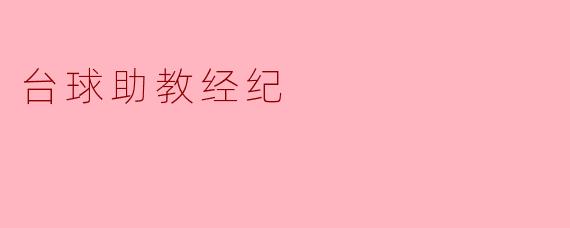 台球助教经纪