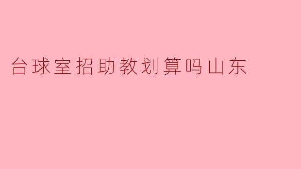 探讨在山东台球室招助教的经济性与实用性