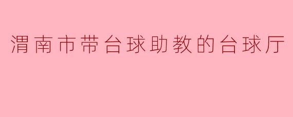 渭南市带台球助教的台球厅
