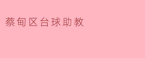 蔡甸区台球助教