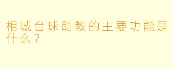 相城台球助教的主要功能是什么？