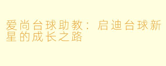 爱尚台球助教：启迪台球新星的成长之路