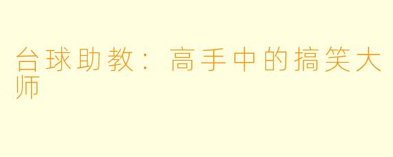 台球助教：高手中的搞笑大师