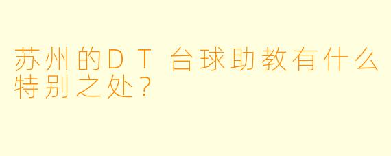 苏州的DT台球助教有什么特别之处?