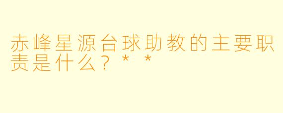 赤峰星源台球助教的主要职责是什么?**