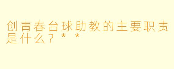 创青春台球助教的主要职责是什么？**  