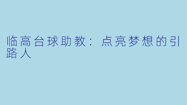 临高台球助教：点亮梦想的引路人