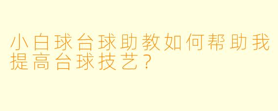 小白球台球助教如何帮助我提高台球技艺？