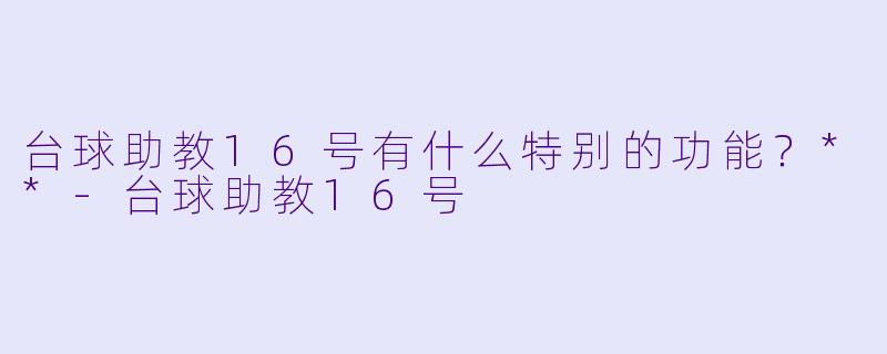 台球助教16号有什么特别的功能？**