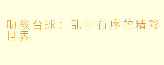 助教台球：乱中有序的精彩世界