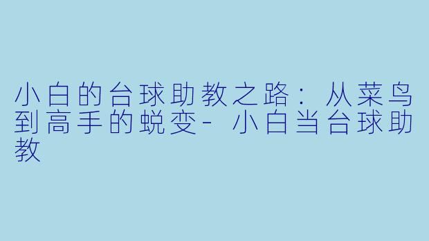 小白的台球助教之路：从菜鸟到高手的蜕变-小白当台球助教
