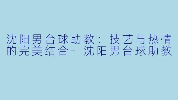 沈阳男台球助教：技艺与热情的完美结合-沈阳男台球助教