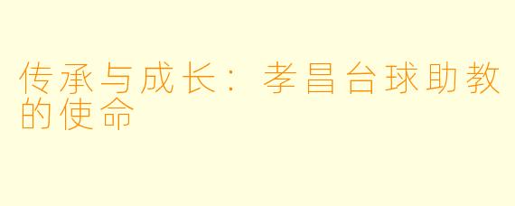 传承与成长:孝昌台球助教的使命