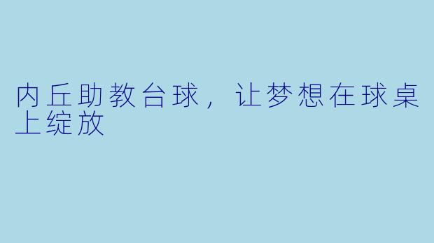 内丘助教台球，让梦想在球桌上绽放