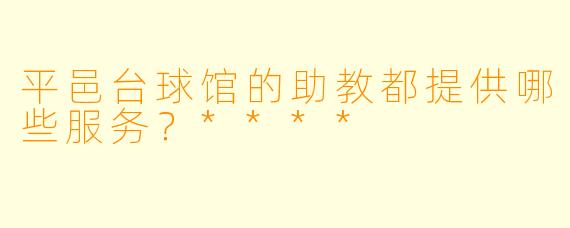 平邑台球馆的助教都提供哪些服务？****