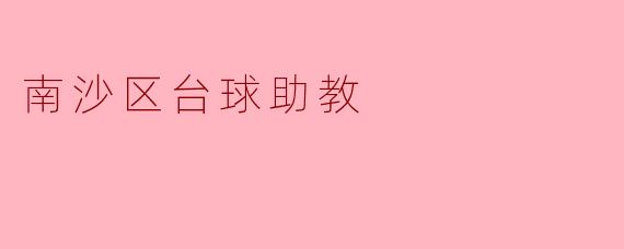 南沙区的台球助教主要负责什么工作？****