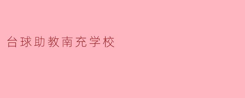 南充学校的台球助教主要负责哪些工作？**