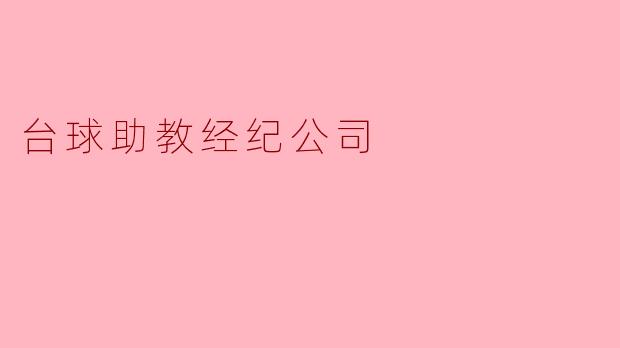 台球助教经纪公司：推动台球运动发展的新动力