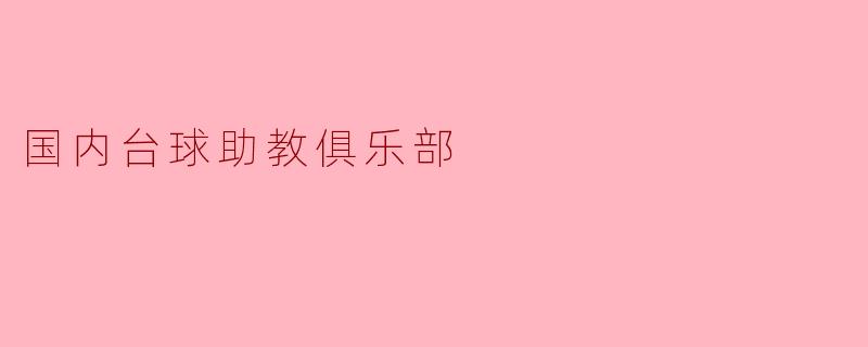国内台球助教俱乐部