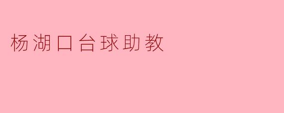 ### 杨湖口台球助教的魅力与影响