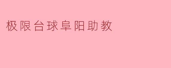 极限台球阜阳助教