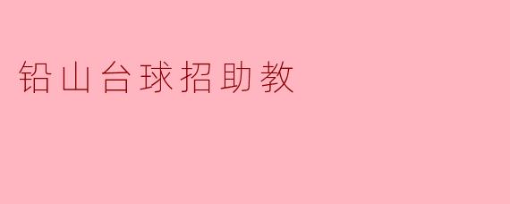 铅山台球招助教