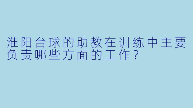 淮阳台球的助教在训练中主要负责哪些方面的工作？