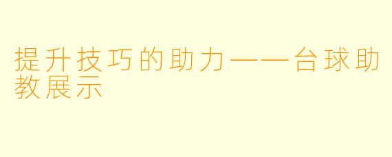 提升技巧的助力——台球助教展示