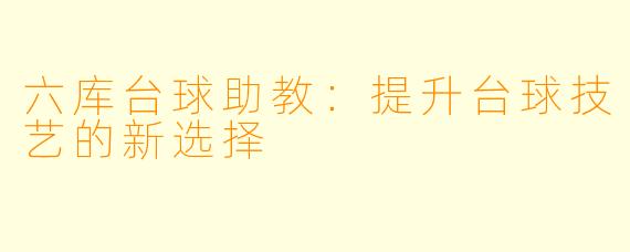 六库台球助教：提升台球技艺的新选择