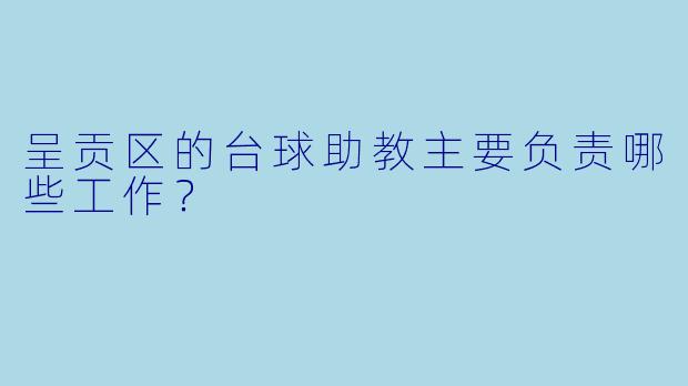 呈贡区的台球助教主要负责哪些工作？